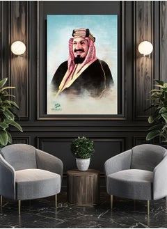 لوحة لوحة كانفاس على إطار خشبي لليوم الوطني السعودي بتصميم الملك عبد العزيز  - Image 4