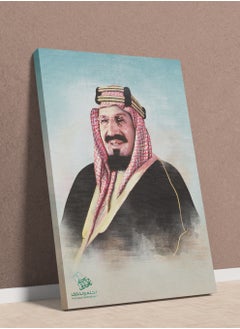 لوحة لوحة كانفاس على إطار خشبي لليوم الوطني السعودي بتصميم الملك عبد العزيز  - Image 1