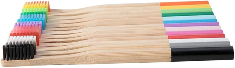 Rosy Bamboo Toothbrush Set 4 Pack Soft Bristles Biodegradable for Adults Travel - Image 2