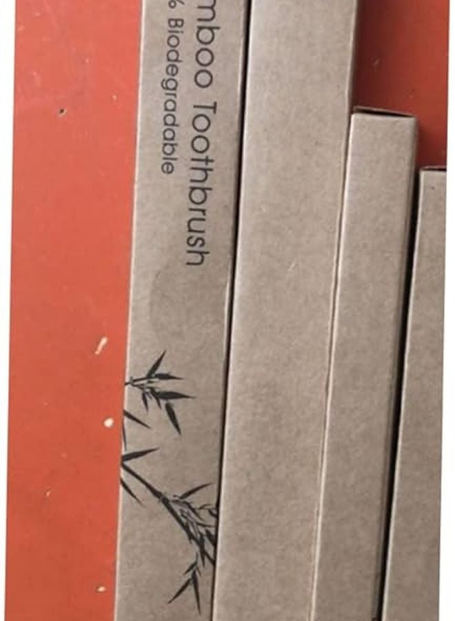 Rosy Bamboo Toothbrush Set 4 Pack Soft Bristles Biodegradable for Adults Travel - Image 5