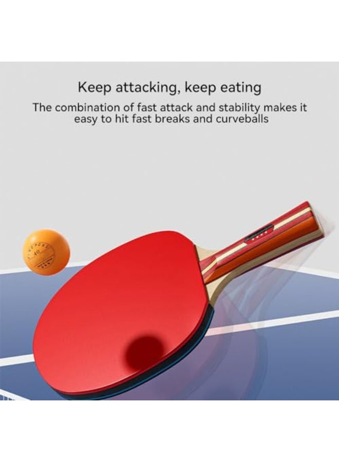 JZS Performance-Level Table Tennis Racket Set, 2 Pro Premium Table Tennis Racket with 3 Balls and Storage Bag, for Indoor or Outdoor Play - Image 5