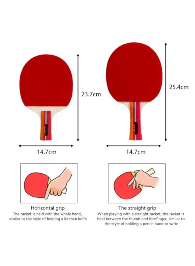 JZS Performance-Level Table Tennis Racket Set, 2 Pro Premium Table Tennis Racket with 3 Balls and Storage Bag, for Indoor or Outdoor Play - Image 2