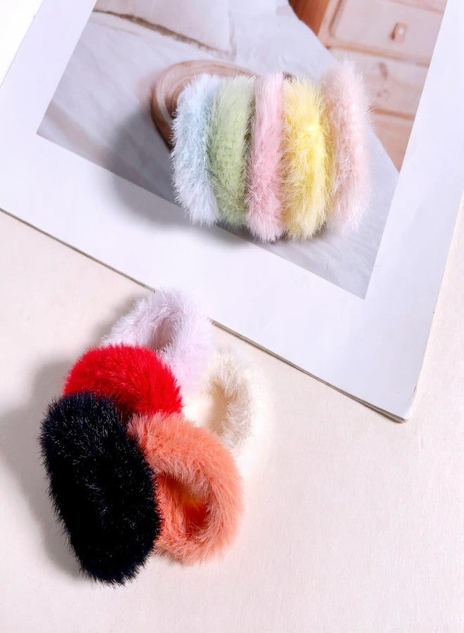 LOCKLUX 20 Pcs Soft Furry Hair Bands for Girls & Kids | Premium Hair Accessories | Thick Elastic Hair Band for Women & Girls Mini fur scrunchies rubber bands | Fur rubber bands | fur scrunchies Elastic bands | For Kids And Women - Image 5