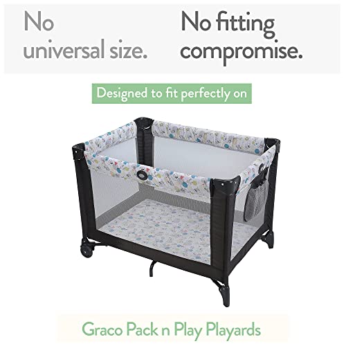 Cuddly Cubs Pack n Play Sheets | 2 Pack Playard Sheet for Baby Girl and Boy | Pure Jersey Cotton Unisex Mini Portable Crib Sheets | Sheep and Stripe in Grey | Compatible with Graco Pack and Play - Image 3