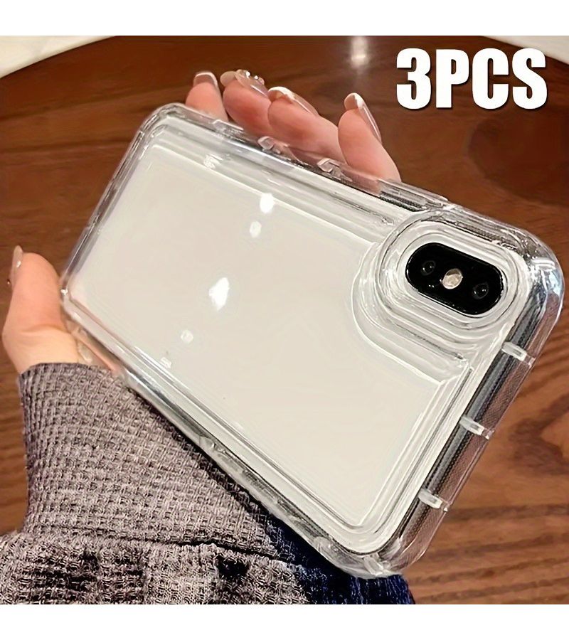 ٣ قطع حافظة هاتف شفافة بسيطة من TPU الناعم مضادة للصدمات متوافقة مع iPhone 15 - Image 5