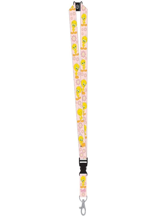 Ata-Boy Looney Tunes Tweety I Love Pink Reversible Lanyard with Breakaway Clip and ID Holder - Image 1