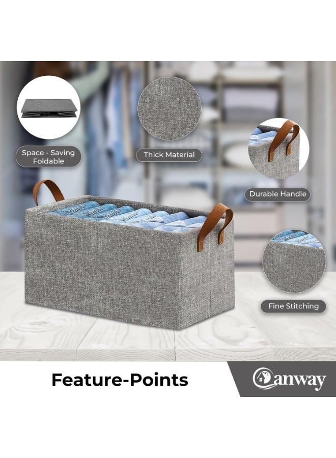 2-piece foldable clothes storage box with multi-layer dividers - large-capacity fabric organizer basket for organizing wardrobes, bedrooms, and homes; durable, space-saving design; gray color. - Image 2