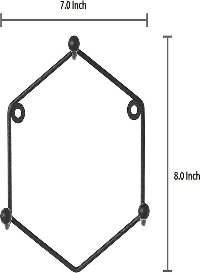 Incrizma Modern Black Geometric Metal Wall Mounted 3-Hook Mug Rack Holder, Set of 3 - Image 5