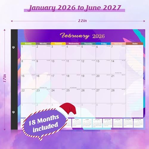 Gannyfer Desk Calendar 2026-2027 - 18 Month Large Desk Calendar 2026, Use January 2026 to Jun 2027, 22" x 17" Desktop Pad Calendar, Office Supplies Perfect for Planning and Organizing In Your Home, School or Office - Image 2