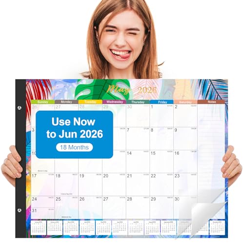Gannyfer Desk Calendar 2026-2027 - 18 Month Large Desk Calendar 2026, Use January 2026 to Jun 2027, 22" x 17" Desktop Pad Calendar, Office Supplies Perfect for Planning and Organizing In Your Home, School or Office - Image 1