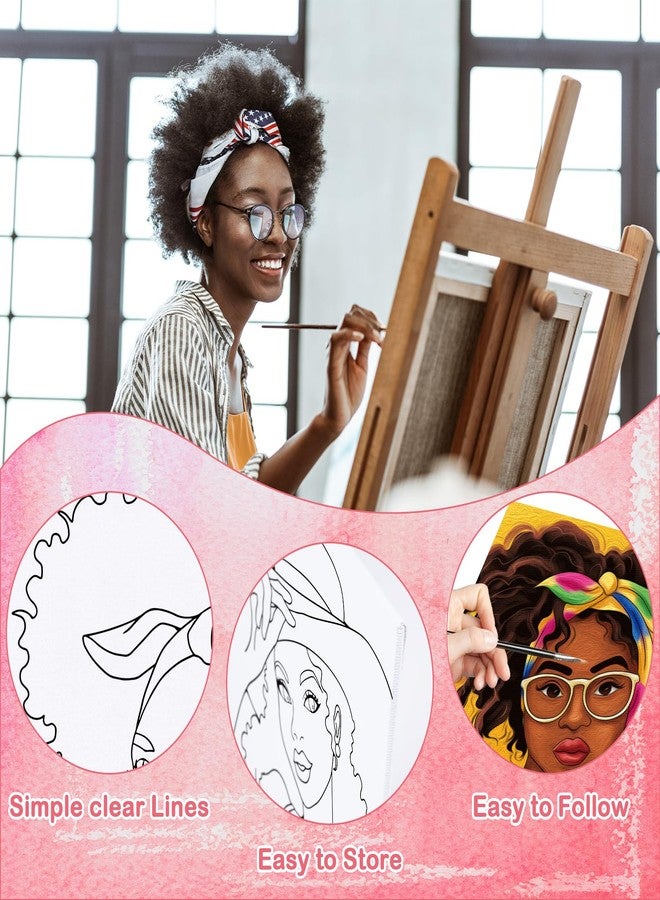 فوتشيك مجموعة فوشيك المكونة من 16 قطعة من القماش المرسوم مسبقًا للرسم للبالغين، مجموعة الرسم والرشفة، قماش مطبوع مسبقًا للرسم، لوازم حفلات فنية يمكنك صنعها بنفسك، ليلة بنات، ليلة رومانسية (للأزواج، 8 × 10 بوصة) - Image 4