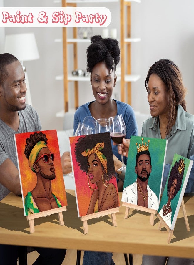 فوتشيك مجموعة فوشيك المكونة من 16 قطعة من القماش المرسوم مسبقًا للرسم للبالغين، مجموعة الرسم والرشفة، قماش مطبوع مسبقًا للرسم، لوازم حفلات فنية يمكنك صنعها بنفسك، ليلة بنات، ليلة رومانسية (للأزواج، 8 × 10 بوصة) - Image 3