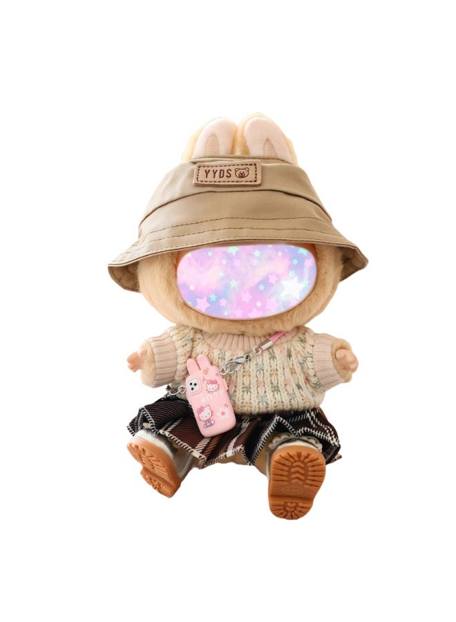 17cm Doll Clothes Set, 5 Pieces Dress Outfit Set for 6.7inch Doll Suit, Fashion Chic Hat & Clothes Accessories for 1st/2nd/3rd Gen Dolls Play & Display Brown - Image 1
