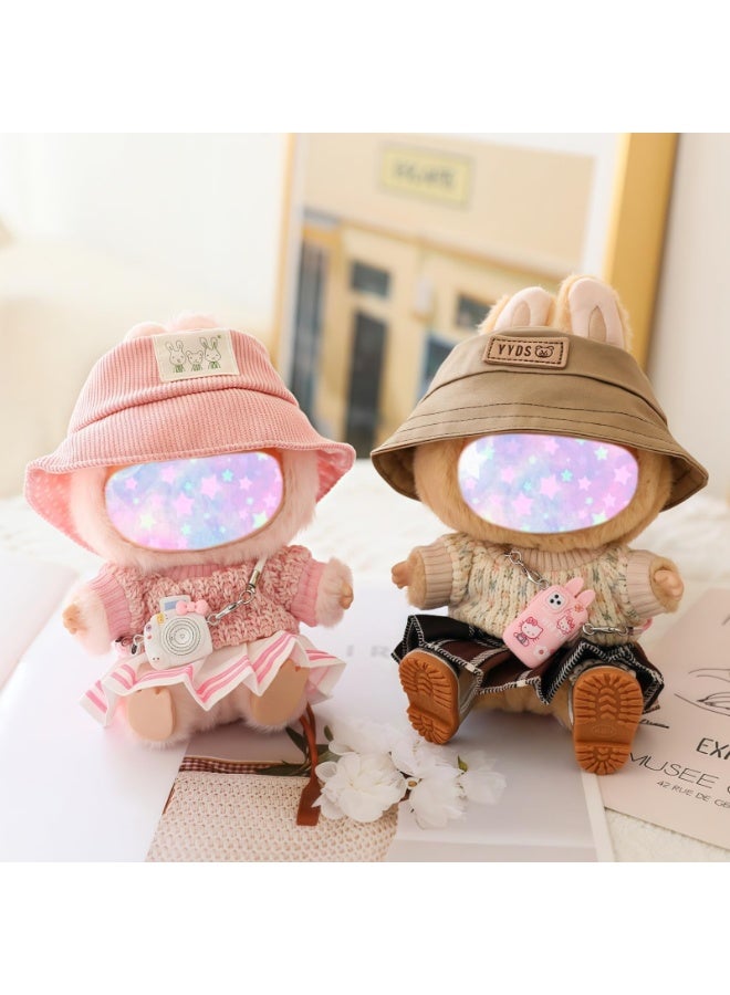 17cm Doll Clothes Set, 5 Pieces Dress Outfit Set for 6.7inch Doll Suit, Fashion Chic Hat & Clothes Accessories for 1st/2nd/3rd Gen Dolls Play & Display Brown - Image 3