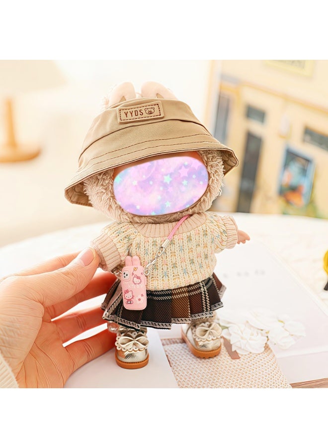 17cm Doll Clothes Set, 5 Pieces Dress Outfit Set for 6.7inch Doll Suit, Fashion Chic Hat & Clothes Accessories for 1st/2nd/3rd Gen Dolls Play & Display Brown - Image 2