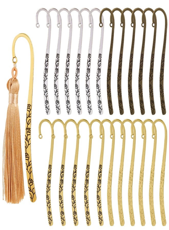 AUEAR, 24 Pack Metal Bookmarks Carved Hook Bookmark Vintage with for Reader Jewelry Making Charms - Image 1