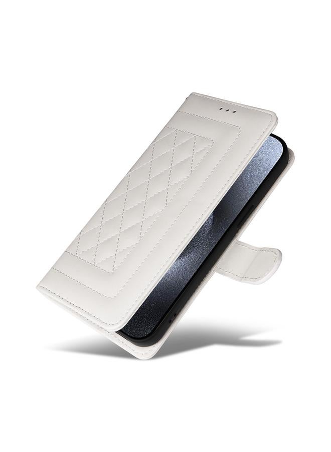 S-TOP Case For iPhone 15 Pro Diamond Lattice Leather Flip Phone Case - Image 5