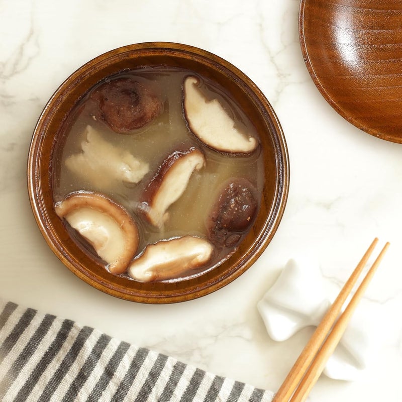 Luxshiny Miso Bowl with Lid 2pcs Wooden Japanese Bowls Lacquered Rice Bowls Traditional Soup Bowls Food Serving Bowl Salad Snack Bowls for Home Kitchen Restaurant Brown - Image 5
