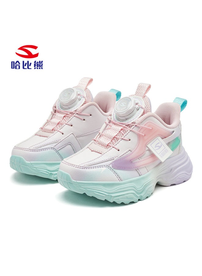 Habib Bear Leather Button Shoes Boys Sneaker Autumn Girl Torre Shoes Light Wear-resistant Children's Shoes A Generation Of Hair