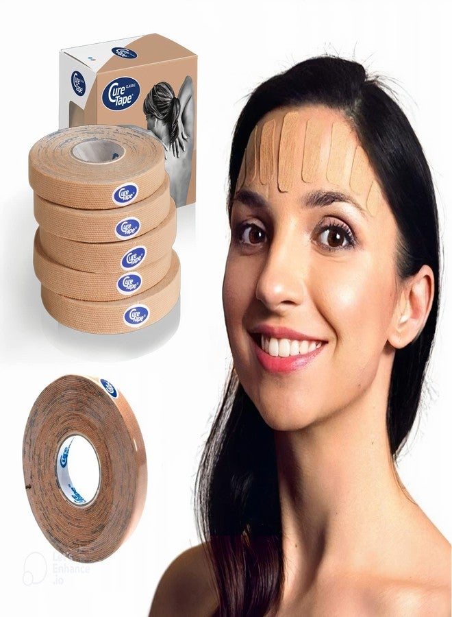 CureTape Classic Beauty Taping Face Tape | 5 Rolls of 0.4 inch Strokes | Hypoallergenic and Safe to Use for Face Taping and Beauty Taping | Reduce Wrinkes & Fine Lines | Instant Face Lift Tape - Image 1