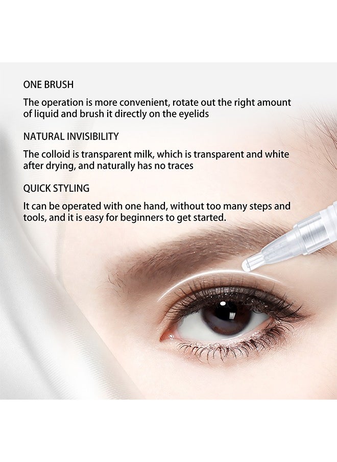 West&Month Double Eyelid Cream， Shaping Styling Cream Waterproof Double-fold Eyelids Cream with Tool Long Lasting Invisible 5ml  - Image 3