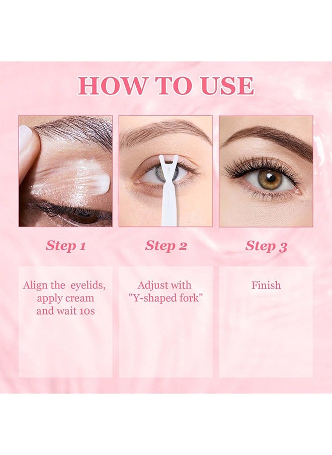West&Month - Double Eyelid Cream， Shaping Styling Cream Waterproof Double-fold Eyelids Cream with Tool Long Lasting Invisible 5ml - Image 1