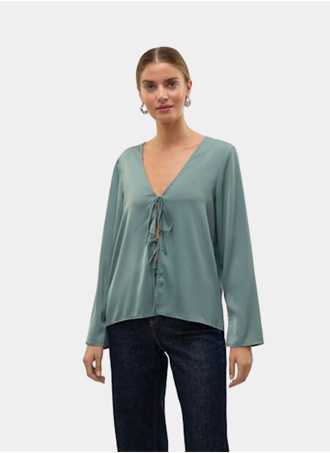 VERO MODA - Vmine L/S Tie Top Wvn Exp - Image 1