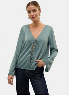 VERO MODA Vmine L/S Tie Top Wvn Exp  - Image 3