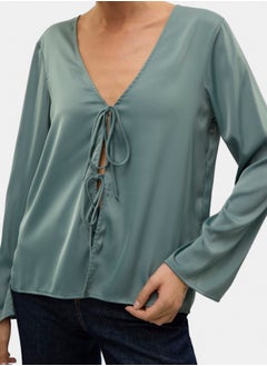 VERO MODA Vmine L/S Tie Top Wvn Exp  - Image 4