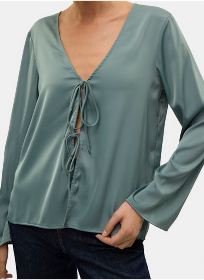 VERO MODA - Vmine L/S Tie Top Wvn Exp - Image 1