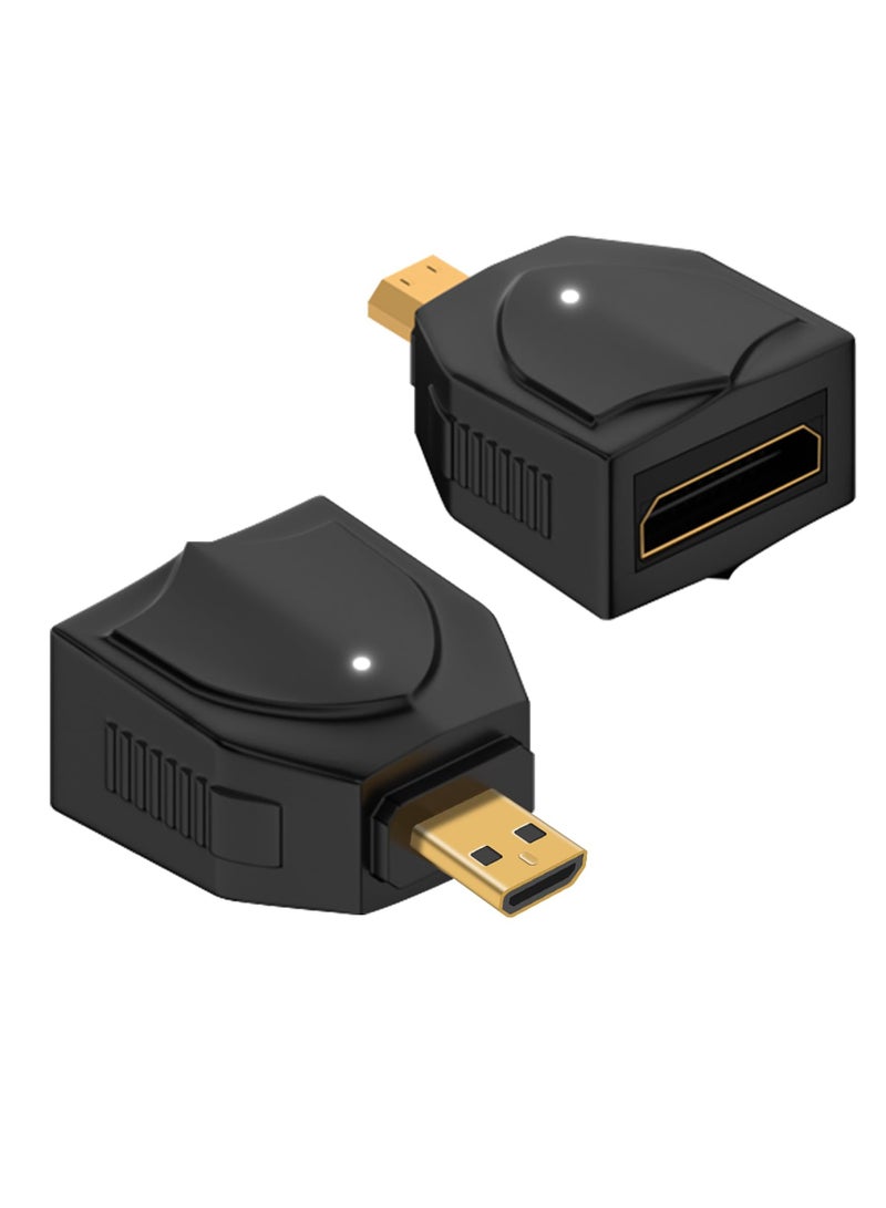 SYOSI عبوتان من محول 8K Micro HDMI إلى Mini HDMI بسرعة 48 جيجابت في الثانية محول Micro HDMI ذكر إلى HDMI A أنثى محول Micro HDMI قياسي إصدار 2.1 يدعم فيديو 8K@60Hz/4K@120Hz لشاشة العرض للكمبيوتر المحمول - Image 1