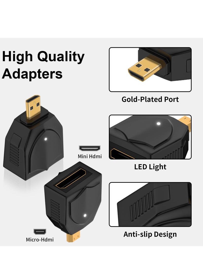 SYOSI عبوتان من محول 8K Micro HDMI إلى Mini HDMI بسرعة 48 جيجابت في الثانية محول Micro HDMI ذكر إلى HDMI A أنثى محول Micro HDMI قياسي إصدار 2.1 يدعم فيديو 8K@60Hz/4K@120Hz لشاشة العرض للكمبيوتر المحمول - Image 4