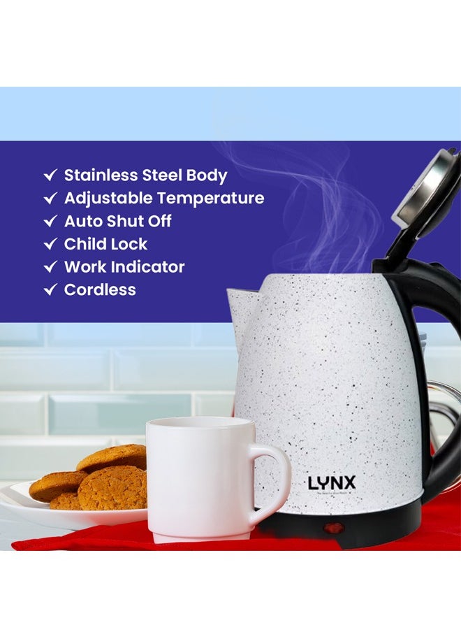 lynx Lynx Electric Kettle with Stainless Steel Body, Concealed Heating Element, 1.8L Capacity, 1500W Power, Durable Design, Safety Features, Ergonomic Handle for Easy Use - KT-2103  - Image 3