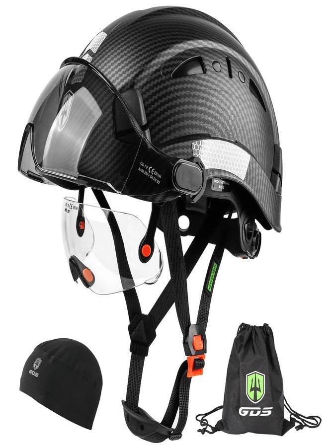 GREEN DEVIL Safety Hard Hat with Tinted & Clear Visor Vented Construction Helmet Cascos de Construccion ABS Work hardhats for Men - Image 1