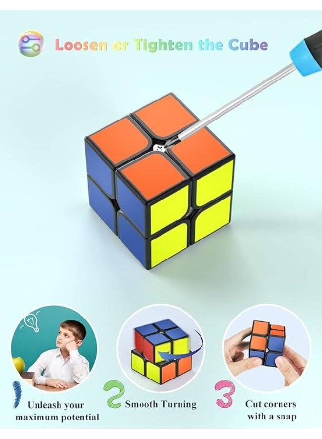 مومو بير مكعب السرعة Mumoo Bear 2x2، ملصق مكعب QiDi 2x2x2 فائق المتانة بألوان زاهية (2x2x2) - Image 2