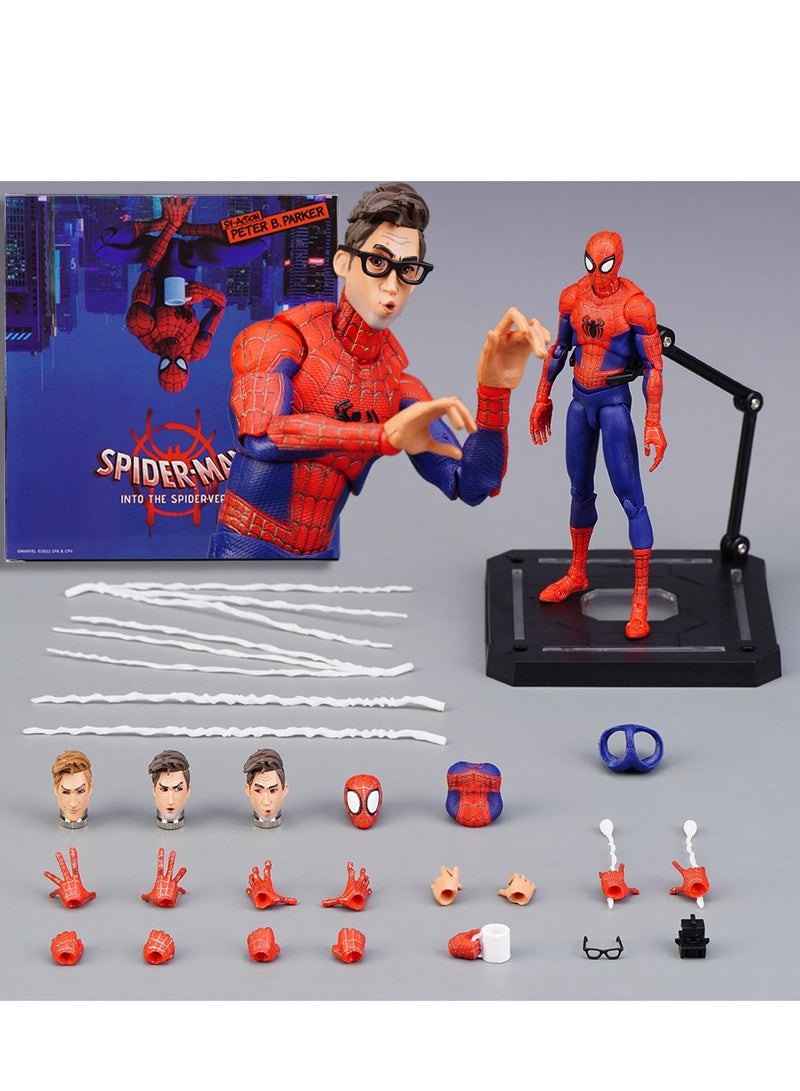 قطعة جمع قابلة للحركة عالية الجودة من Qianzhilian SV ACTION لـ سبايدر مان متعدد الأبعاد ب peter parker البوف - مفصلية, مادة PVC, 6 بوصات, مع عدة قطع قابلة للتبديل - Image 1