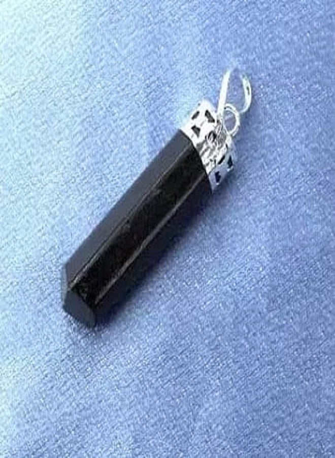 GEMTUB Black Tourmaline pendant with chain Black Tourmaline Pencil Crystal Stone Pendant for Healing remove Negative Energy for Men, Women Handcrafted - Image 3