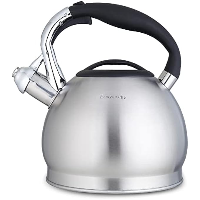 EASYWORKZ Whistling Stovetop Tea Kettle Food Grade Stainless Steel Hot Water Tea Pot With Loud Whistle 23 L - Image 1