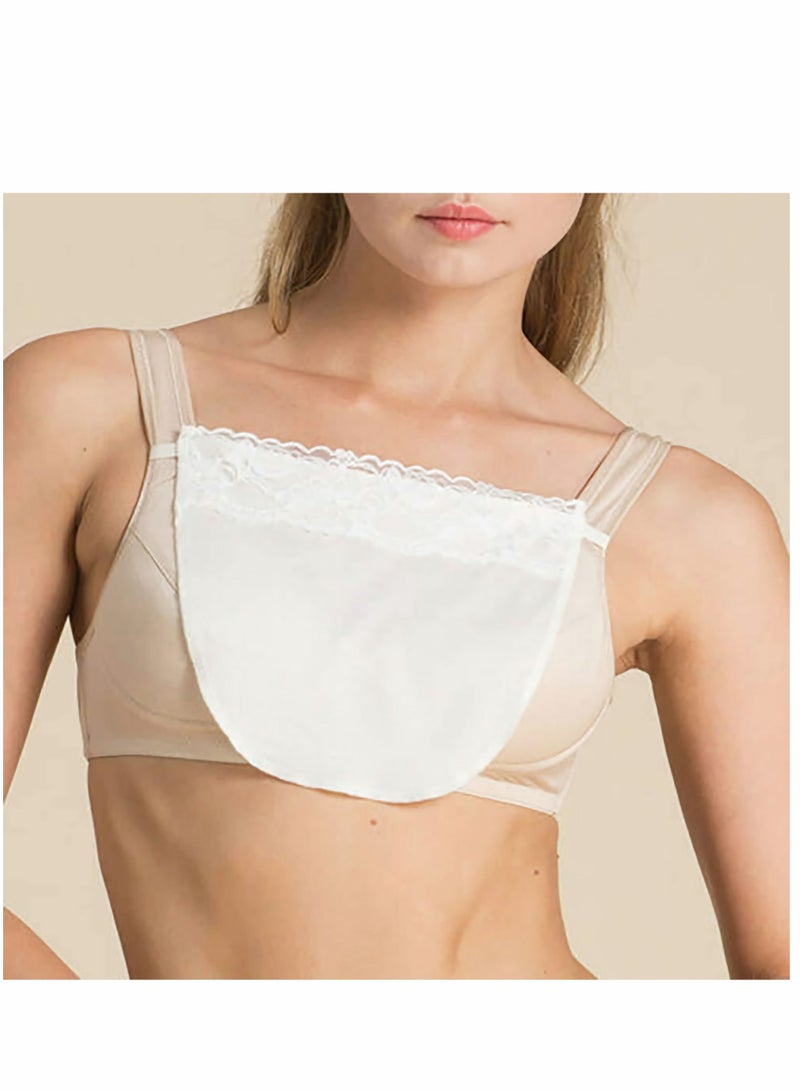 SYOSI 3Pcs Lady Lace Clip-on Mock Camisole, Exposure Proof Bra Insert, Anti Peep Invisible Bra Lady Lace, Overlay Modesty Panel Vest for Women (Black, White, Flesh)  - Image 2