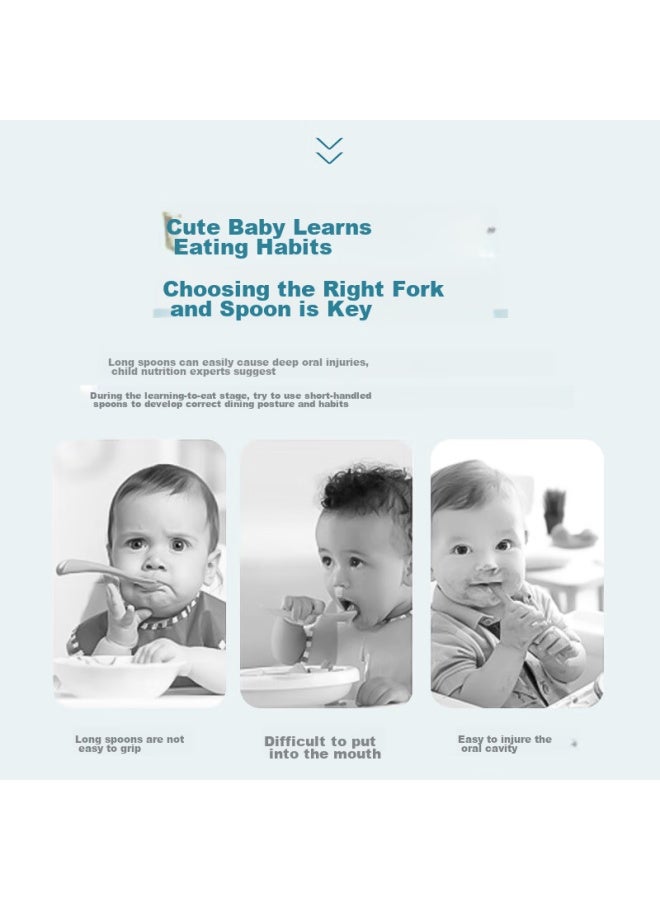 GRASEY Guangyi 316l Stainless Steel Fork And Spoon Set, Cutlery For Home And Children's Meals, 2-piece Set Gy8555 - Image 3