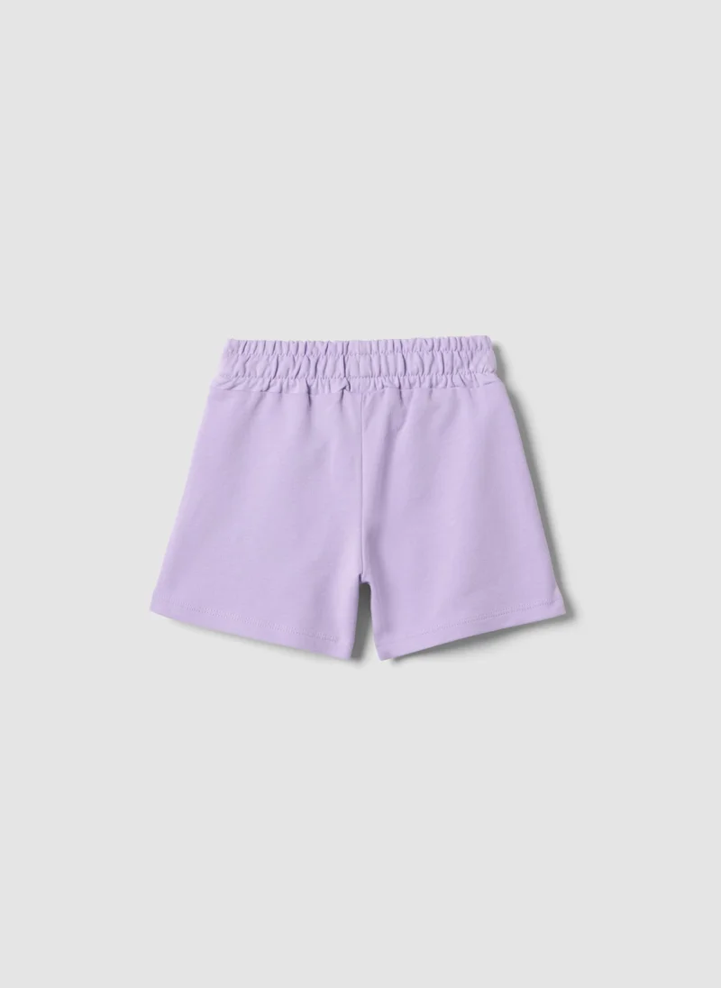 او في اس OVS Girls' Pure Cotton Purple Shorts - Regular Fit