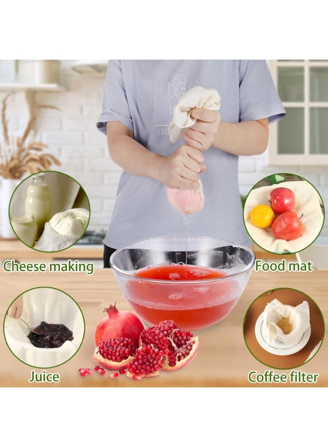Pack of 4 Straining Cloths, 50 x 50 cm, Cheesecloth, Cheesecloth, Reusable for Straining Juice, Cheese, Tea, Nut Milk, Soup, Yogurt, Tofu - Image 3