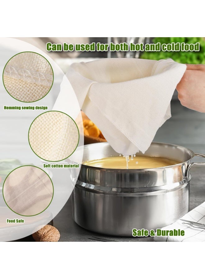 Pack of 4 Straining Cloths, 50 x 50 cm, Cheesecloth, Cheesecloth, Reusable for Straining Juice, Cheese, Tea, Nut Milk, Soup, Yogurt, Tofu - Image 5
