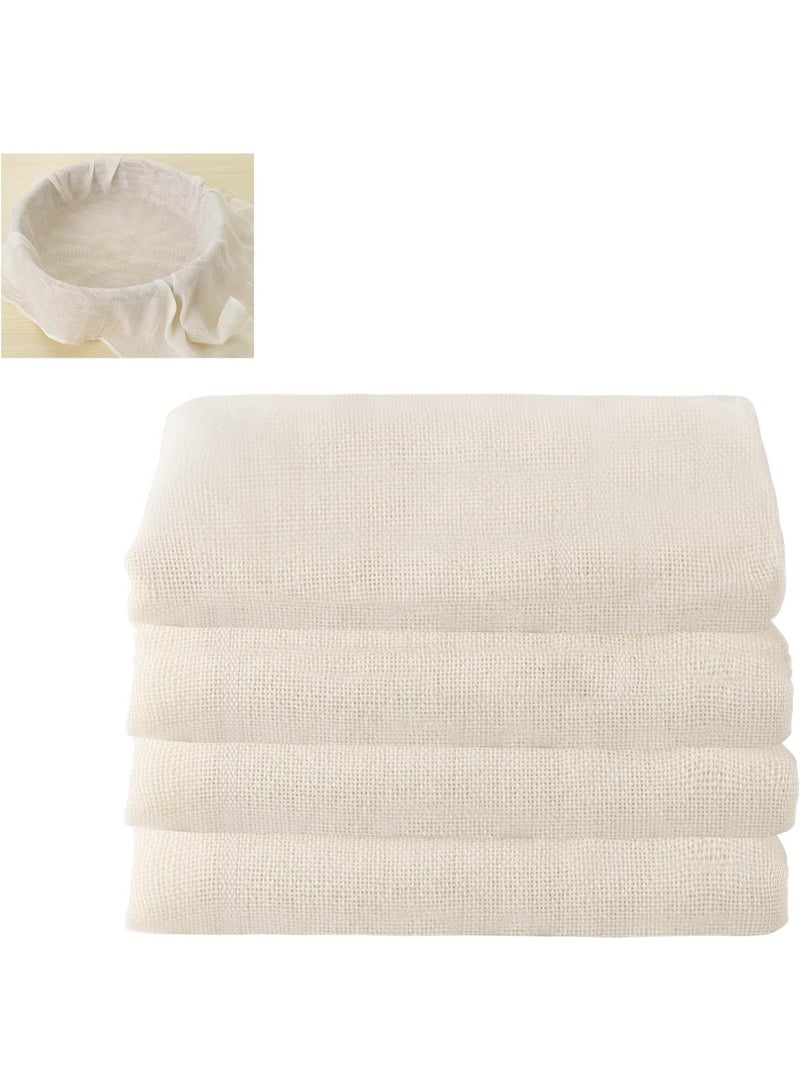 Pack of 4 Straining Cloths, 50 x 50 cm, Cheesecloth, Cheesecloth, Reusable for Straining Juice, Cheese, Tea, Nut Milk, Soup, Yogurt, Tofu - Image 1