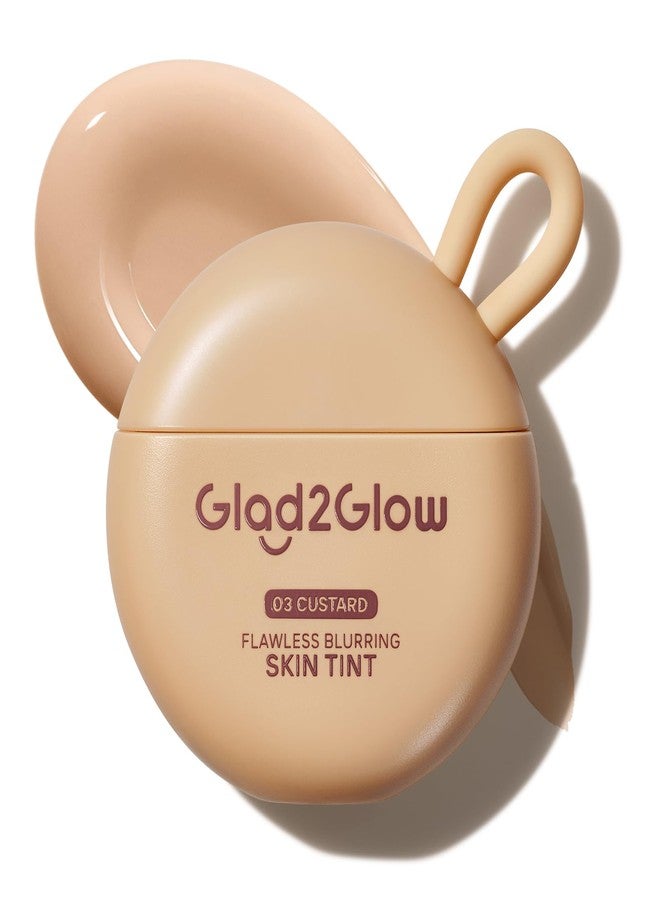 Glad2Glow Flawless Blurring Skin Tint, Buildable Medium Coverage, Squalane Hydrating, 12HR Oil Control Long Lasting, Lightweight Non-Cakey Makeup, Diverse Skin Tones (03 Custard) - Image 1