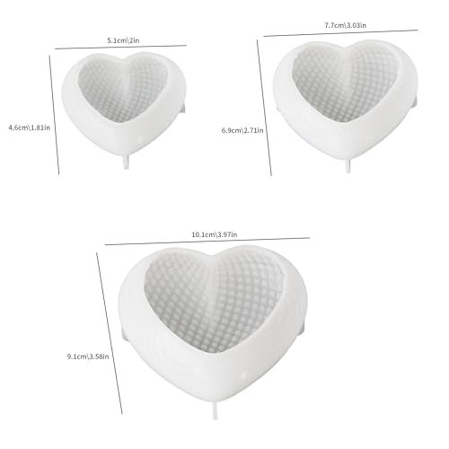 ESEENS 3 Pack Heart Candle Molds Love Resin Mold - Resin Casting Silicone Molds for Home Decor & Candle Making Wave Spiral Mold - Image 2