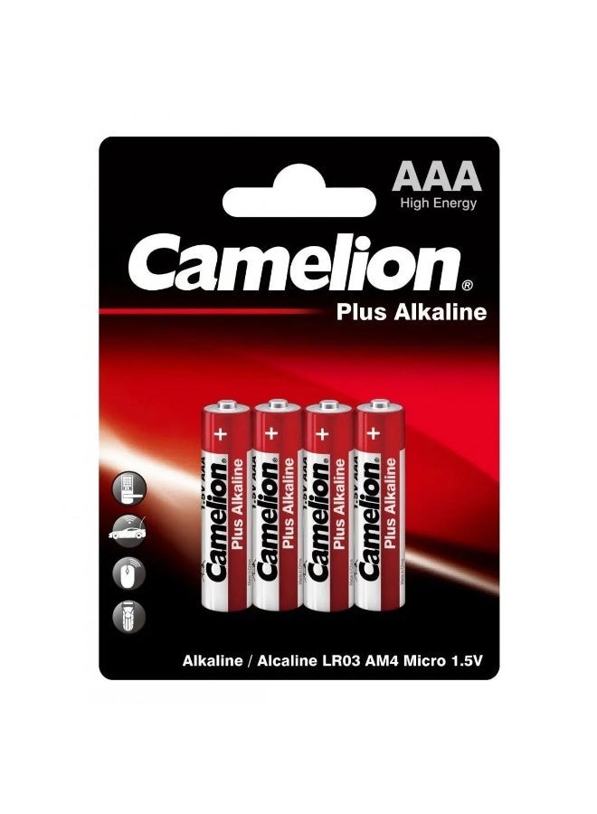 Camelion AAA Alkaline Batteries 4 Pack, 1.5V Triple A Long Life Battery for Wireless Devices, Remotes, Toys & Electronics - Image 1