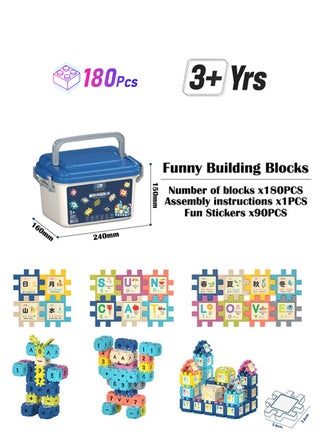 Fun Puzzle Building Blocks Set Children's Educational Toys with Storage Box 180PCS - pzsku/ZD2830CFE599043D65F1EZ/45/1749118514/296c51c6-d357-4516-ac75-cc36519b0d80