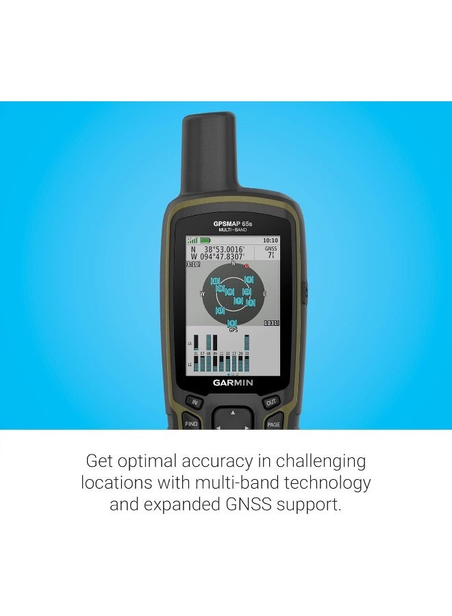 GARMIN GPSMAP 65s, 2.6” Colour Display, Handheld GPS, Topographic Mapping, Multi-Band GNSS, 16GB Memory - Image 3