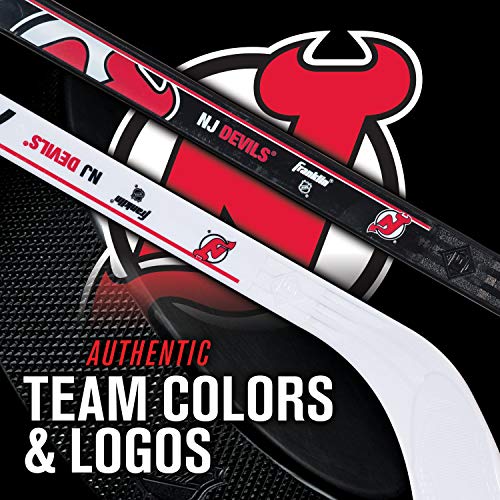Franklin Sports New Jersey Devils NHL Mini Hockey Stick Set - NHL Team Knee Hockey Stick and Ball Set - Two Players - Great Toy for Kids - Image 3